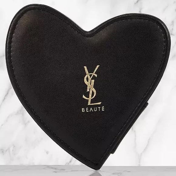 Yves Saint Laurent Beauty Black Heart-Shaped YSL Vanity Case  Pouch Small New - Picture 1 of 15